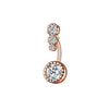 Casual Letter Fruit Snowflake Stainless Steel Copper Rose Gold Plated Rhinestones Zircon Belly Ring In Bulk