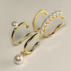 1 Set Simple Style Geometric Plating Inlay Copper Artificial Pearls Ear Cuffs