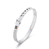 Simple Style Solid Color Stainless Steel Inlay Zircon Bangle