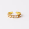 Elegant Vintage Style Circle Heart Shape Copper Plating Inlay Pearl Zircon Gold Plated Open Rings