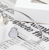 Simple Style Heart Shape Titanium Steel Inlay Agate Shell Bangle