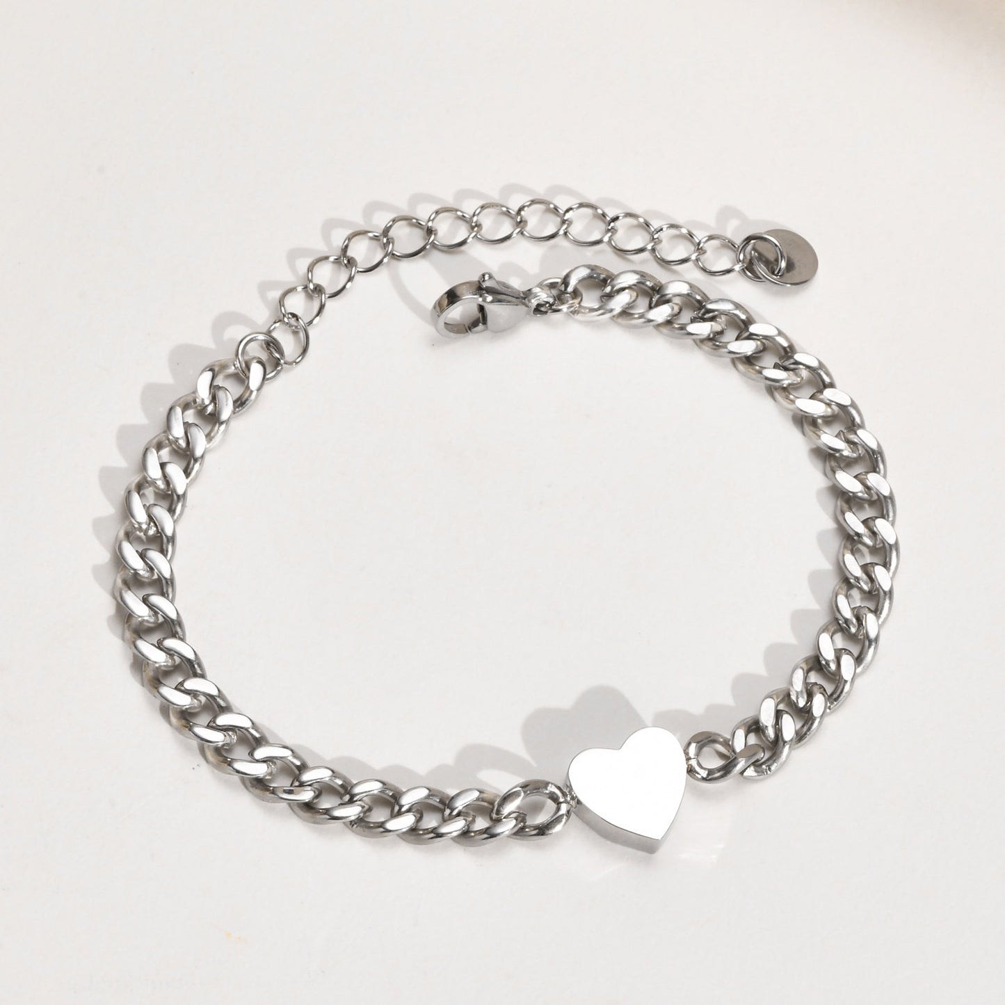 Fashion Heart Shape Stainless Steel Plating Bracelets 1 Piece