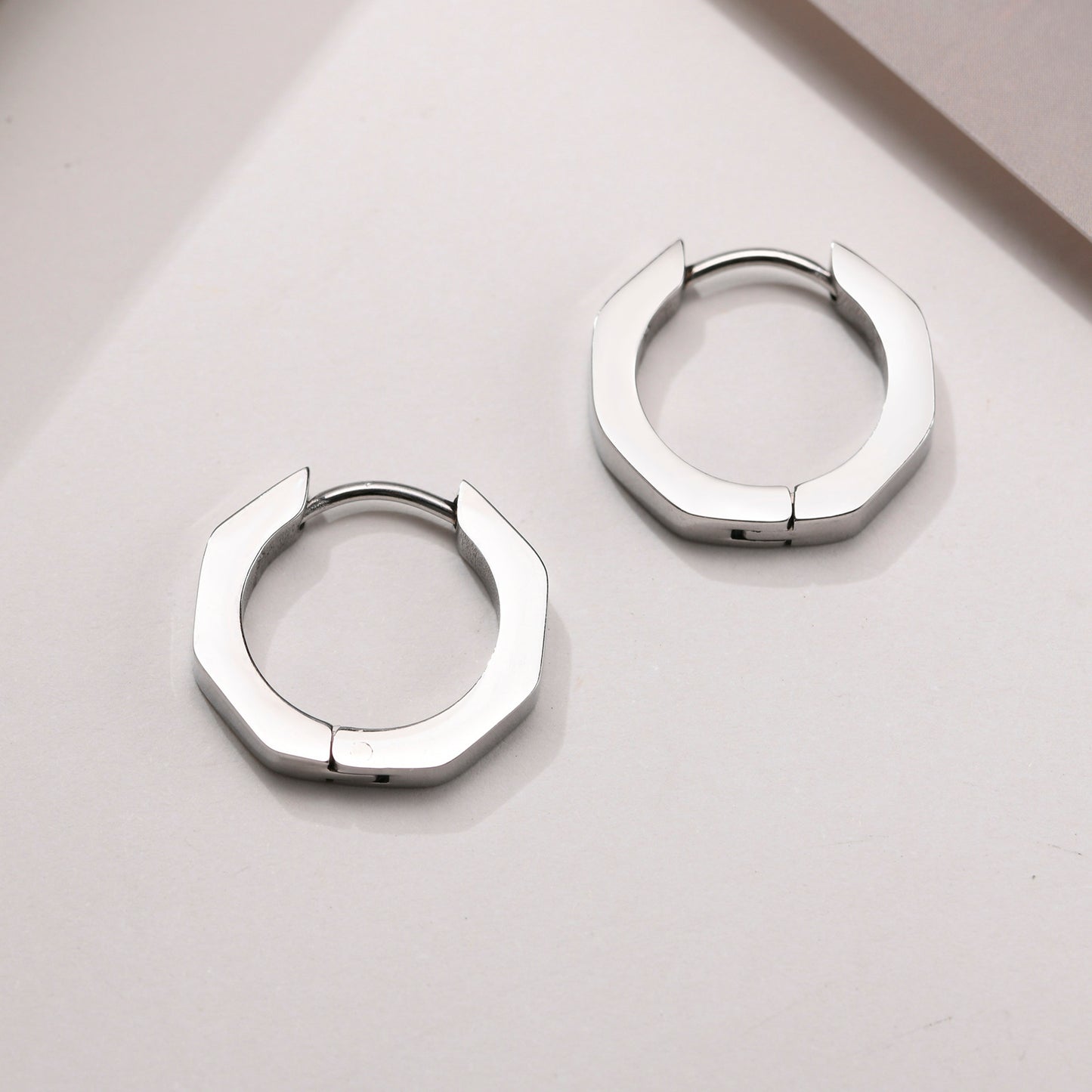 1 Pair Simple Style Geometric Titanium Steel Plating Hoop Earrings