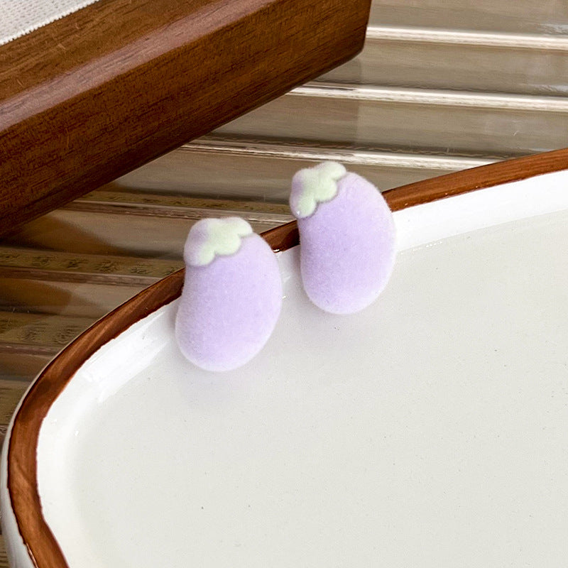 Sweet Fruit Flocking Women's Ear Studs 1 Pair