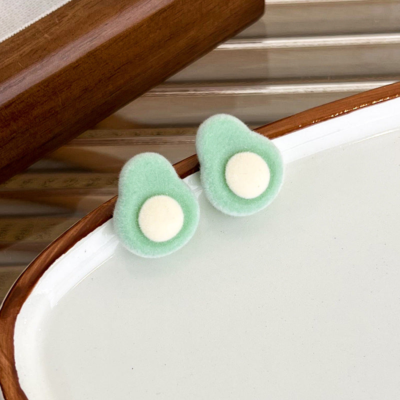 Sweet Fruit Flocking Women's Ear Studs 1 Pair