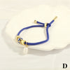 Retro Devil's Eye Freshwater Pearl Copper Knitting Enamel Plating 18k Gold Plated Drawstring Bracelets