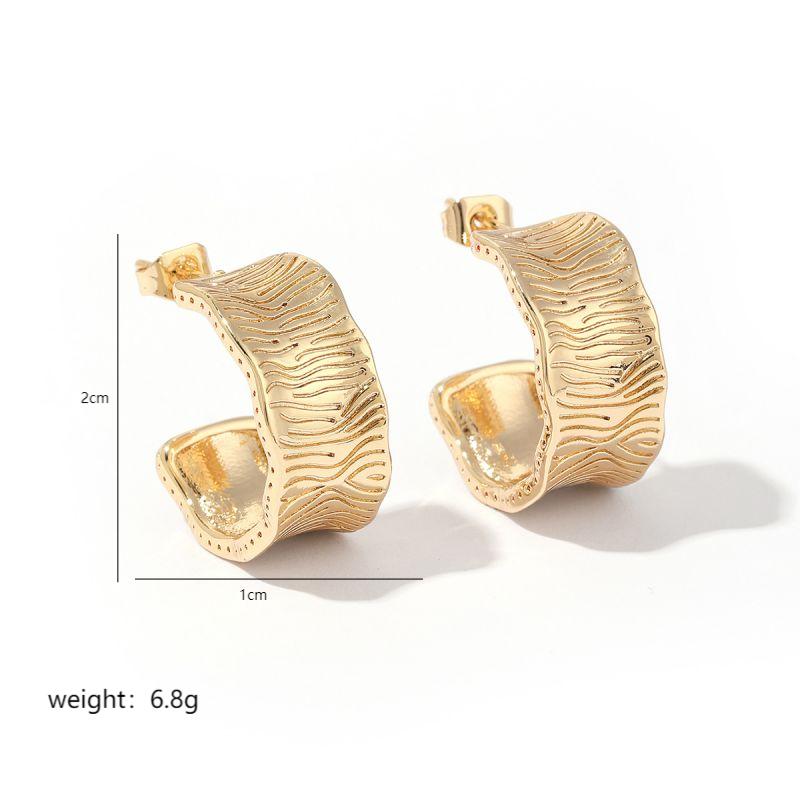 1 Pair Retro Geometric Copper 18K Gold Plated Ear Studs