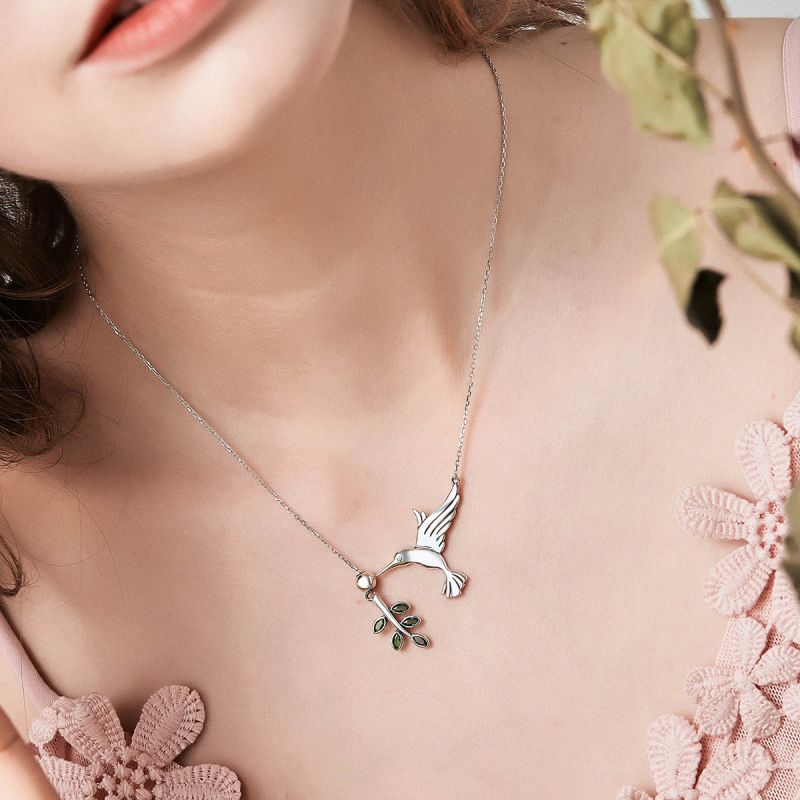 Casual Cute Little Bear Cat Butterfly Sterling Silver White Gold Plated Glass Zircon Necklace In Bulk