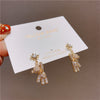 Wholesale Jewelry Simple Style Bear Alloy Artificial Gemstones Inlay Drop Earrings