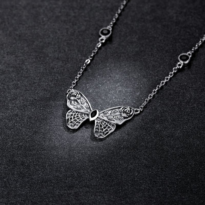 Casual Cute Little Bear Cat Butterfly Sterling Silver White Gold Plated Glass Zircon Necklace In Bulk