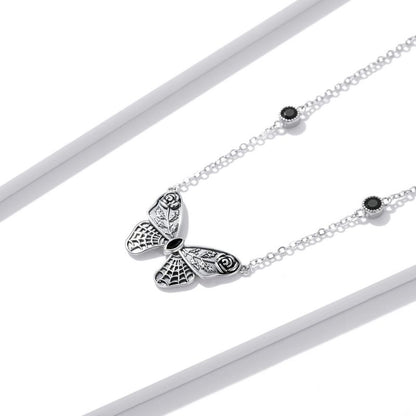 Casual Cute Little Bear Cat Butterfly Sterling Silver White Gold Plated Glass Zircon Necklace In Bulk