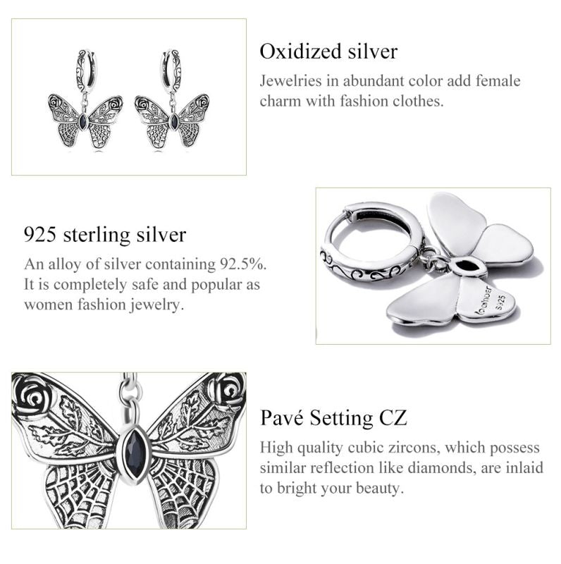 Casual Cute Little Bear Cat Butterfly Sterling Silver White Gold Plated Glass Zircon Necklace In Bulk