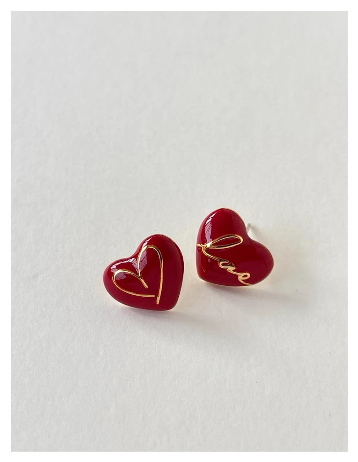 1 Pair Simple Style Heart Shape Plating Alloy Gold Plated Ear Studs