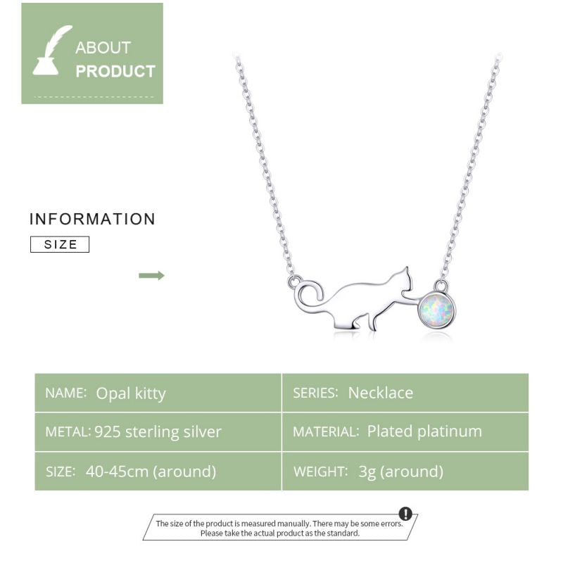 Casual Cute Little Bear Cat Butterfly Sterling Silver White Gold Plated Glass Zircon Necklace In Bulk