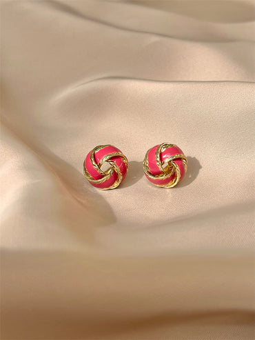 1 Pair Retro Color Block Enamel Alloy Ear Studs