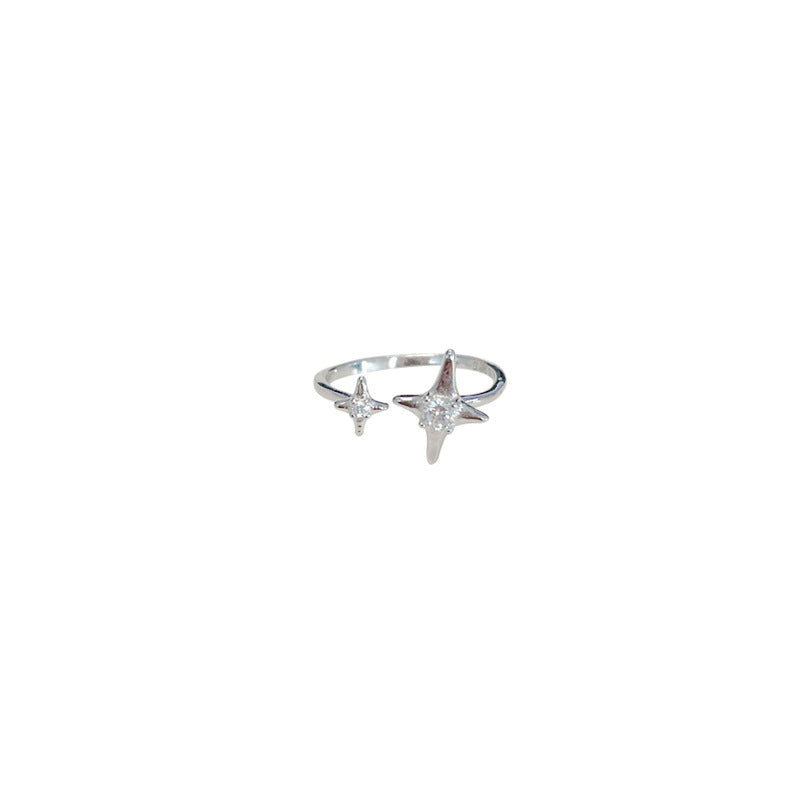 Simple Style Bow Knot Copper Inlay Zircon Rings