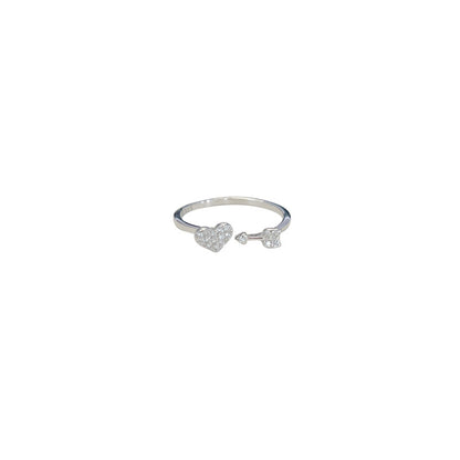 Simple Style Bow Knot Copper Inlay Zircon Rings