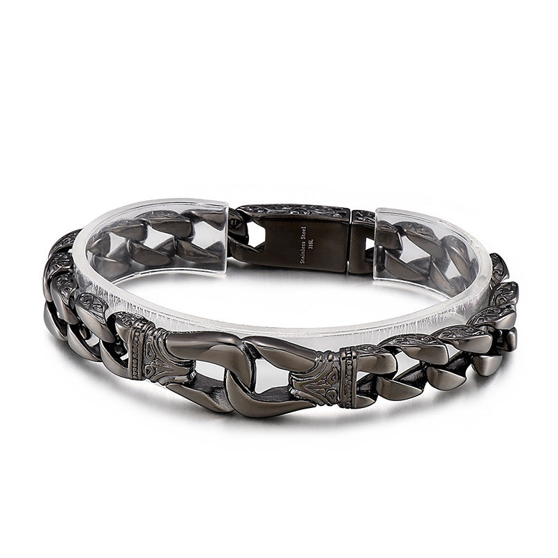 Hip-hop Punk Geometric Solid Color Titanium Steel Bracelets