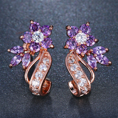 Wholesale Jewelry Simple Style Water Droplets Metal Zircon Inlay Ear Studs