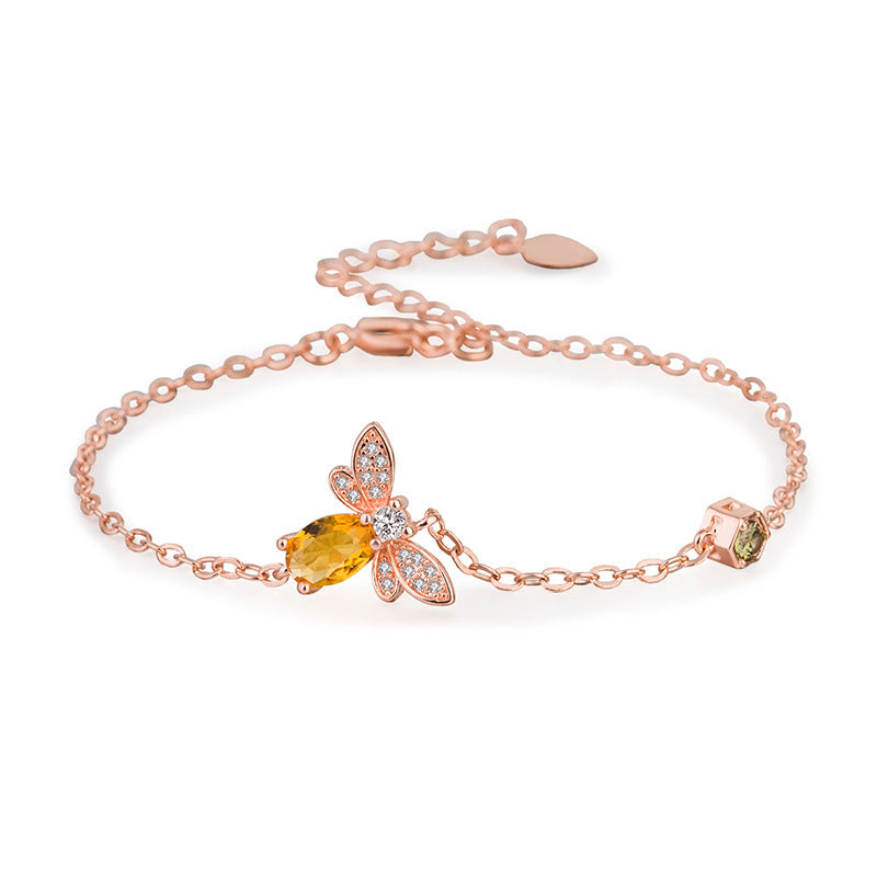 Simple Style Bee Copper Inlay Zircon Bracelets