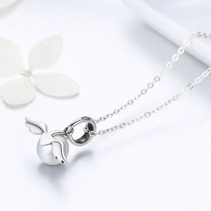 Casual Pumpkin Four Leaf Clover Skull Sterling Silver White Gold Plated Glass Zircon Necklace In Bulk