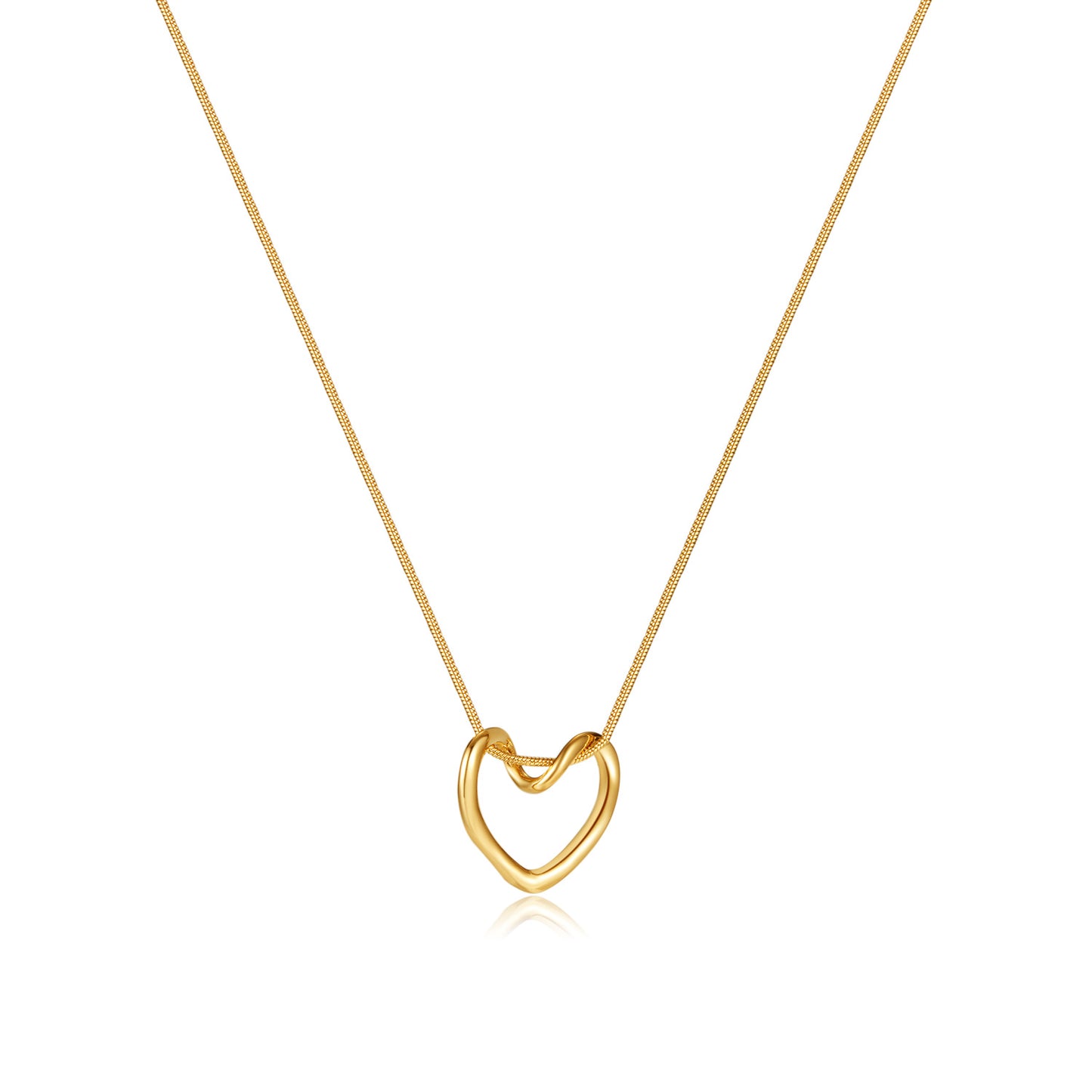 Simple Style Heart Shape Stainless Steel Titanium Steel Necklace