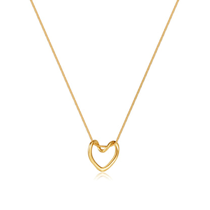 Simple Style Heart Shape Stainless Steel Titanium Steel Necklace