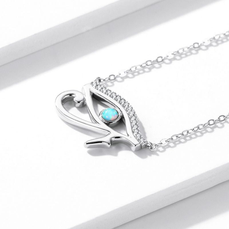 Casual Devil's Eye Hand Of Fatima Skull Sterling Silver White Gold Plated Glass Zircon Necklace In Bulk