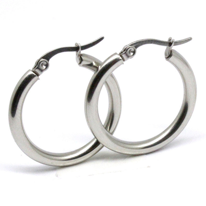 1 Pair Simple Style Circle Plating Stainless Steel Gold Plated Hoop Earrings