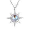 Casual Sun Moon Sterling Silver White Gold Plated Turquoise Zircon Necklace In Bulk