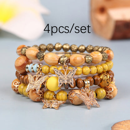 Bohemian Geometric Butterfly Wood Women's Bracelets