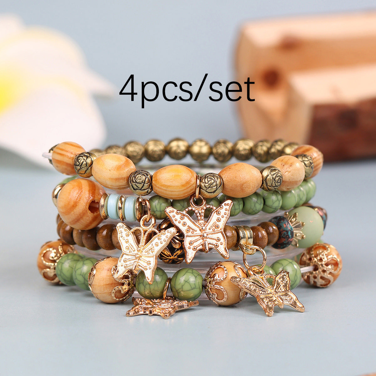 Bohemian Geometric Butterfly Wood Women's Bracelets