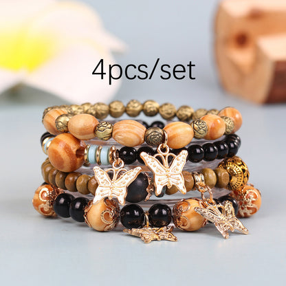 Bohemian Geometric Butterfly Wood Women's Bracelets