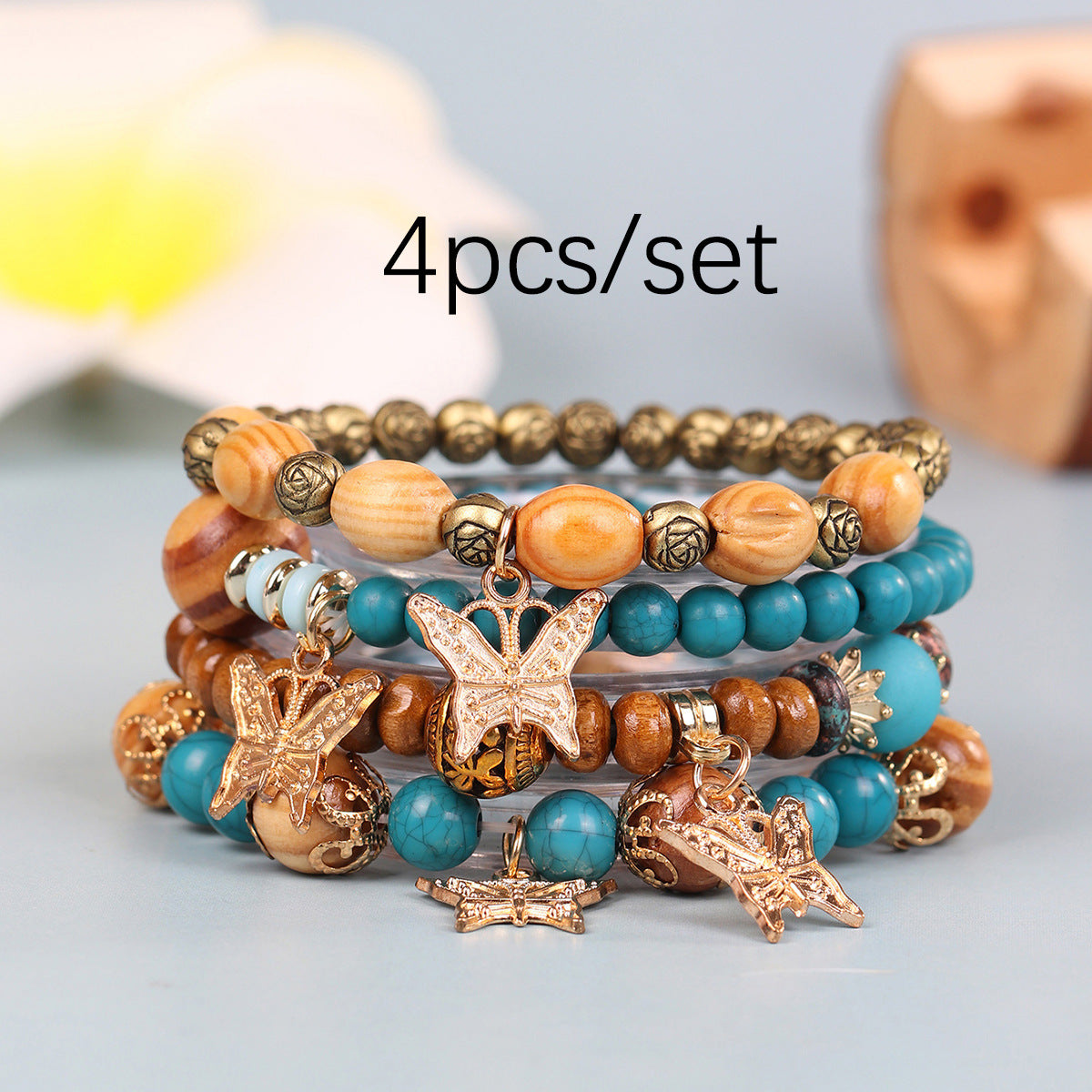 Bohemian Geometric Butterfly Wood Women's Bracelets