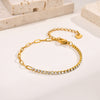 Simple Style Square Stainless Steel Plating Inlay Zircon Gold Plated Bracelets