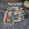 Bohemian Geometric Feather Arylic Glass Women's Bracelets