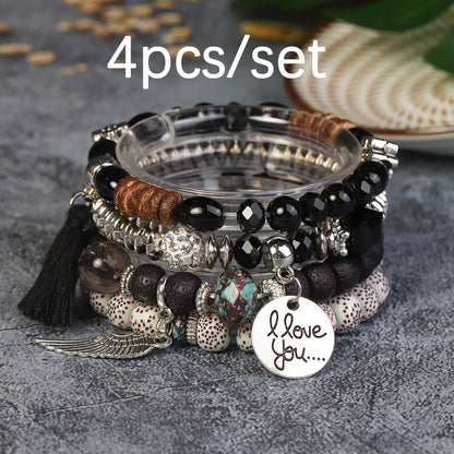 Bohemian Geometric Feather Arylic Glass Women's Bracelets