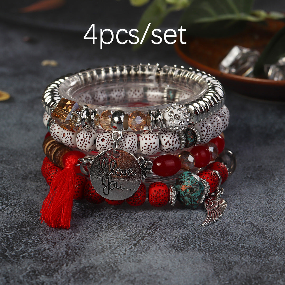 Bohemian Geometric Feather Arylic Glass Women's Bracelets