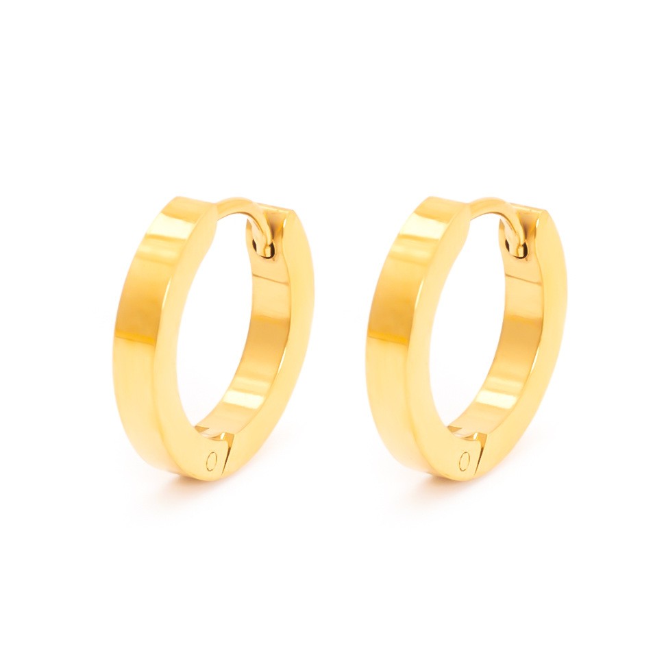 1 Pair Simple Style Solid Color Plating Stainless Steel 18k Gold Plated Vacuum Vapor Plating Black Earrings