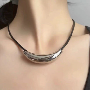 Commute Solid Color Titanium Steel Plating Gold Plated Choker