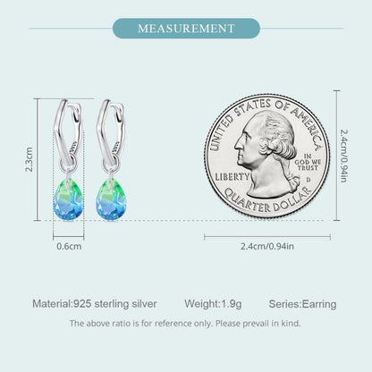 1 Pair Simple Style Water Droplets Inlay Sterling Silver Zircon Hoop Earrings