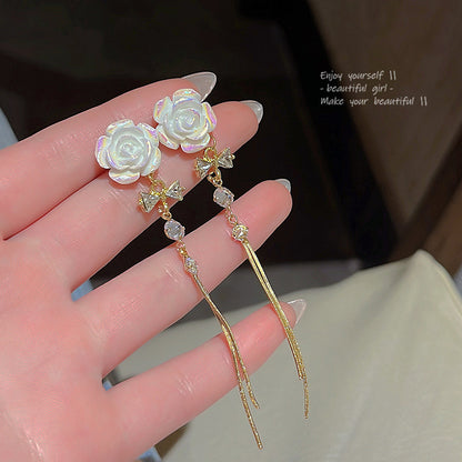 Fashion Geometric Star Flower Imitation Pearl Alloy Tassel Women's Drop Earrings 1 Pair