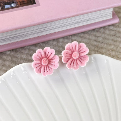 1 Pair Cute Sweet Flower Alloy Ear Studs