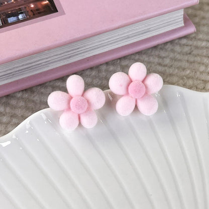 1 Pair Cute Sweet Flower Alloy Ear Studs