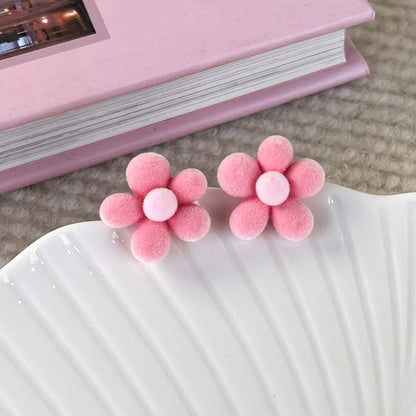 1 Pair Cute Sweet Flower Alloy Ear Studs