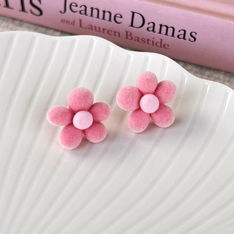 1 Pair Cute Sweet Flower Alloy Ear Studs