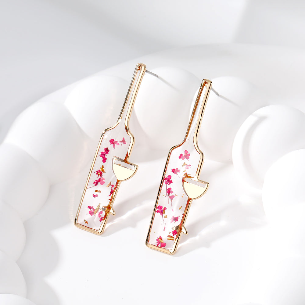 Wholesale Jewelry Casual Cute Simple Style Flower Alloy Resin Drop Earrings