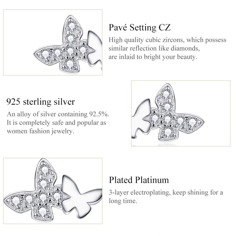 1 Pair Cute Sweet Dragonfly Butterfly Plating Inlay Sterling Silver Zircon Drop Earrings