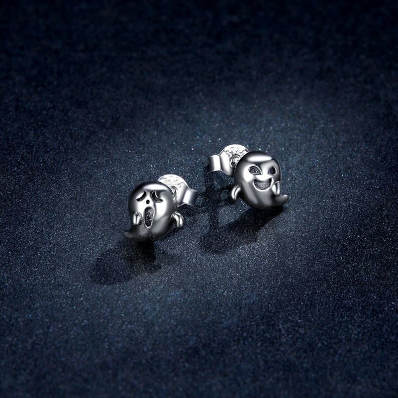 1 Pair Cute Sweet Pumpkin Cat Butterfly Sterling Silver Ear Studs