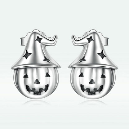 1 Pair Cute Sweet Pumpkin Cat Butterfly Sterling Silver Ear Studs